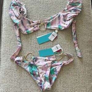 Beach bunny nadia love swimwear top and lexi bottoms